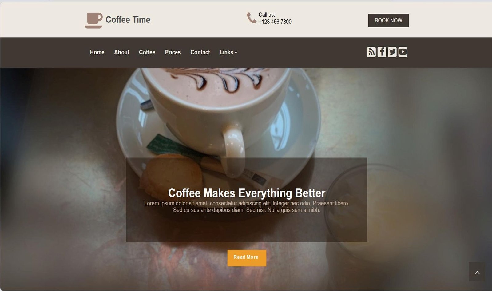 Example of site for a coffee shop