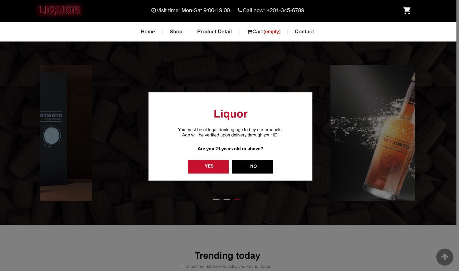 Example of a site for a liquor store